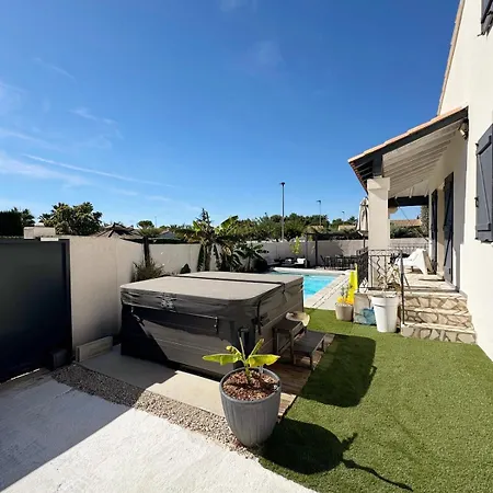 וילה Cosy 6 Pers Avec Billard ,piscine ,jacuzzi Et Jardin Lunel-Viel