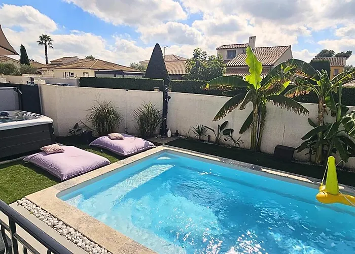 Cosy 6 Pers Avec Billard ,piscine ,jacuzzi Et Jardin * Lunel-Viel